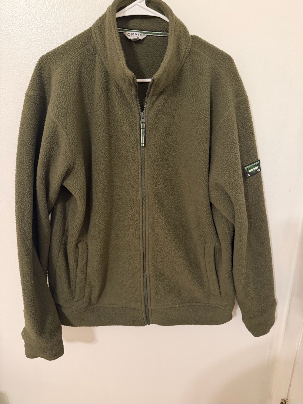 Orvis Olive Green Fleece Zip Jacket